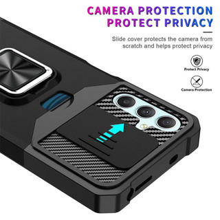 Dành Cho Samsung A34 5G Ốp Lưng Có Trượt Camera Bao Đựng Thẻ Vòng Chân Đế Chịu Lực Bảo Vệ Mỏng Bao Da