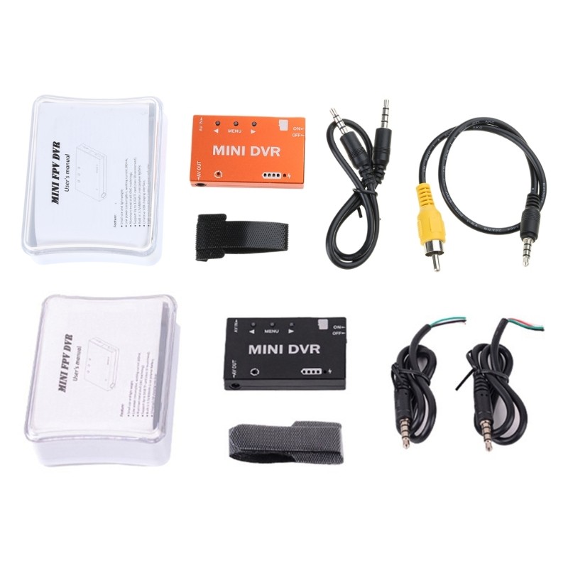 Redbaiaa1 Mini FPV DVR Đầu Ghi Âm Video Cho FPV Điều Khiển Từ Xa Kính Multicopter Màn Hình Tích Hợp 3 7V 400Mah