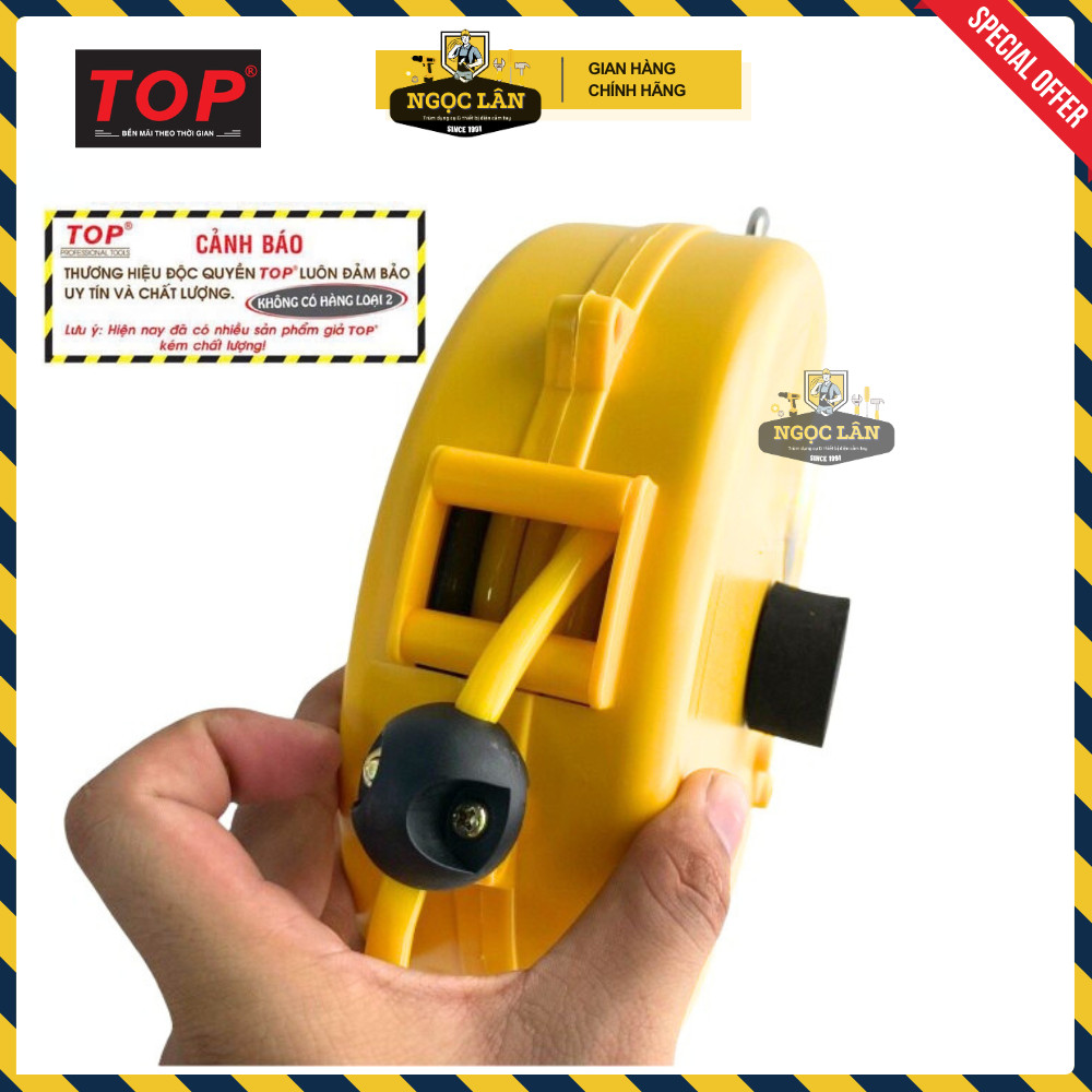 [Chính hãng TOP] Ống treo hơi, Cuộn dây hơi tự rút TOP hộp nhựa vàng 5mmx8mm (dài 8m) cao cấp