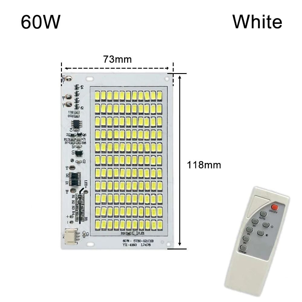 WOODNEST 1 Bảng Điều Khiển Nguồn Sáng, Bảng Đèn LED Trắng Độ Sáng Cao, Có Bộ Điều Khiển Từ Xa 25 / 40 / 60 / 100 / 250W SMD5730 Đèn Pha Điều Khiển Từ Xa