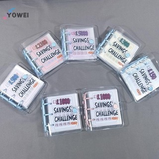 YOWEI Tiết Kiệm Thử Thách Tiết Kiệm Sách £1000 Chất Kết Dính Tiền Di Động Sách Tiết Kiệm Lá Rời Sổ Tay Tiền Mặt Ngân Sách Lưu Trữ VN