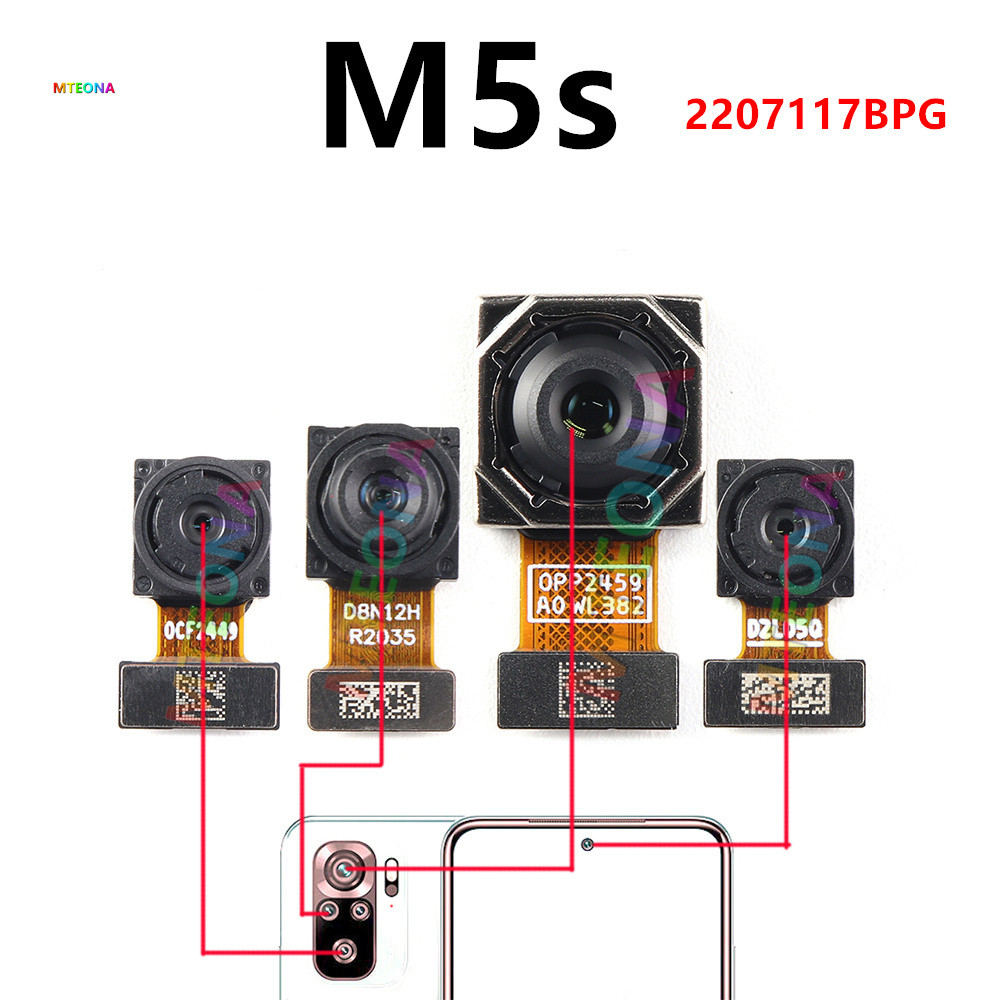 Phía Trước Phía Sau Camera Cho Xiaomi Poco M5 M5s Mặt Trước Selfie Mặt Sau Chính Mô Đun Camera Rộng Linh Kiện Cáp Mềm
