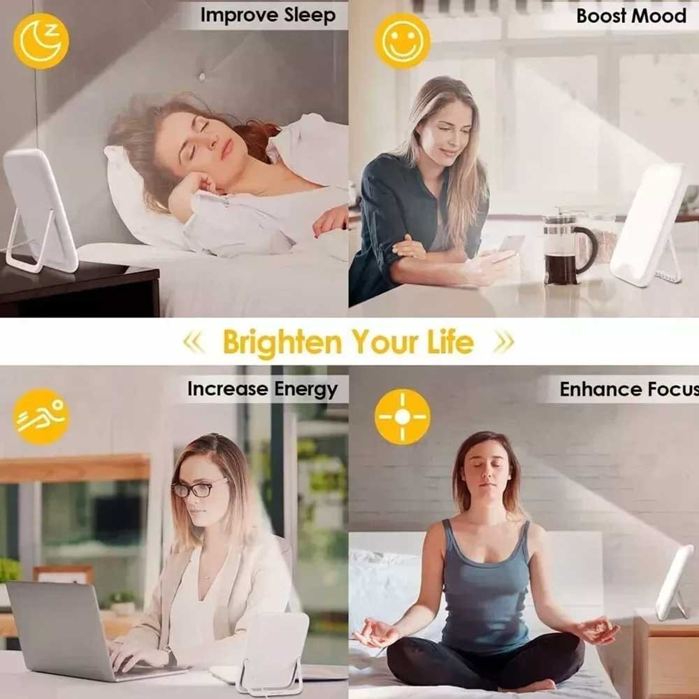 SAD Light, LED Happy Light, Portable Natural Sunlight Lamp with Memory Function
