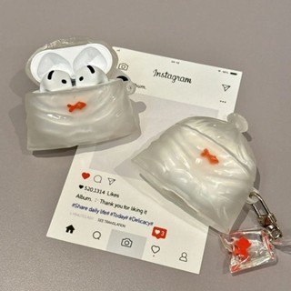 [620 Lời khen ngợi của mọi người] Túi đựng rác trong suốt Mặt dây chuyền cá vàng cho AirPods 3 Vỏ tai nghe AirPods Pro2 chống rơi AirPods 2