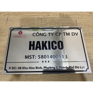 Bảng, Biển số nhà, phòng, biệt thự, chung cư. Màu xước bạc + Alu vàng gương