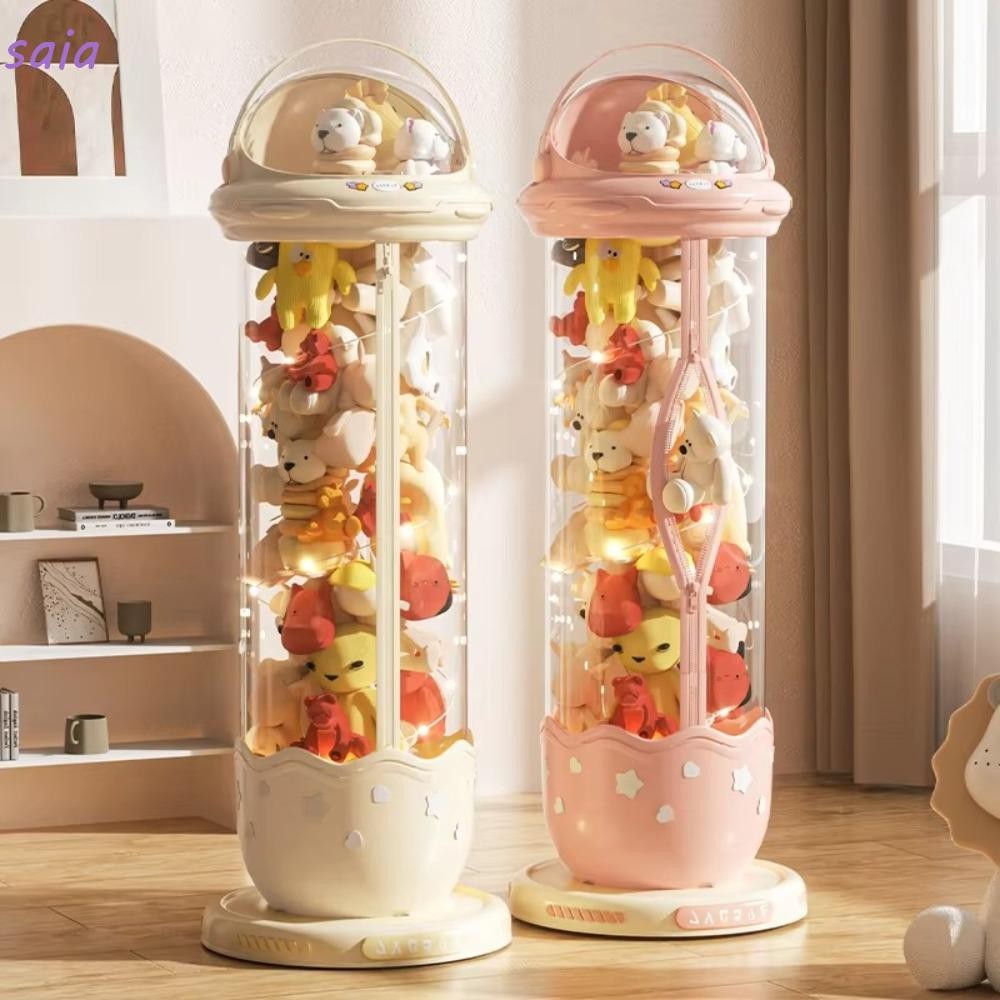Ống đựng đồ chơi sang trọng SAIA, Hộp đựng búp bê trong suốt chống ẩm, Thùng đựng đồ chơi trẻ em dung tích lớn bằng nhựa