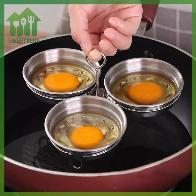 SWEET Thép không gỉ Trứng Săn Trộm Chảo Khuôn Trứng Hấp Trứng Hấp Khuôn Hoousehold Dụng Cụ Nấu Ăn Nhà Bếp Tiện Ích n