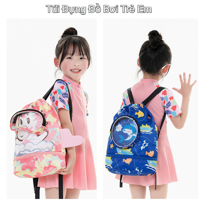 Balo Đựng Đồ Bơi,có Ngăn Khô Và Ướt Riêng Biệt, Ngăn Đựng Giày Độc Lập, Dung Lượng Lớn
