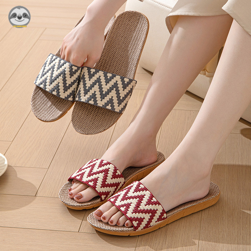 Phong cách Nhật Bản Muji Style / Nam Nữ Cặp Đôi Trong Nhà Ngoài Trời Dép Lanh Nhà / Dép Sàn Gỗ Mở