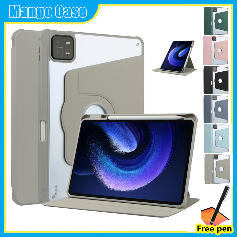 Ốp Lưng Cho 2025 Lenovo Xiaoxin Pad Pro 12.7 / Idea Tab Pro 12.7 "TB373FU TB375FC TB375FB Máy Tính Bảng Xoay 360 Trong Suốt acrylic flip cover Khay Bút Chống Sốc Ngủ Đánh Thức Vỏ