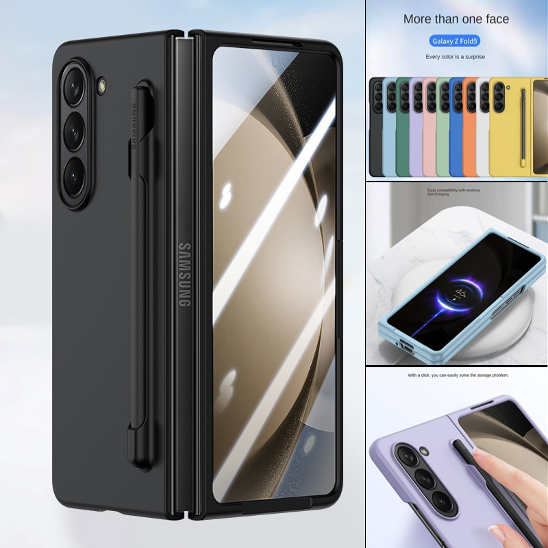 Vỏ cứng PC mờ siêu mỏng cho Samsung Galaxy Z Fold 7/6/5/4/3/Fold 3, thân thiện, khe cắm bút S, chống sốc
