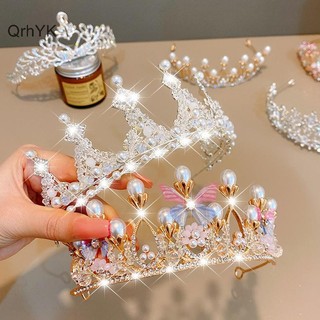 Nhà Máy Thời Trang Lãng Mạn Nhiều Màu Công Chúa Tiaras Vương Miện Cho Nữ Cô Gái Thời Trang Prom Vương Miện Tiệc Cưới Phụ Kiện Tóc QrhYK