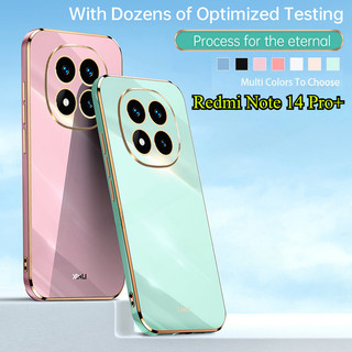 Ốp Điện Thoại Cho Redmi Note 14 Pro + Note 15 Pro + Note15 Note14Pro + 4G 5G 2025 Vỏ Silicon Mạ Bóng Vuông 6D Bảo Vệ Camera Ốp Lưng Chống Sốc