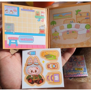 Sổ dán Nam Châm sticker mini LaBuBu Đồ chơi cắt dán 3D từ tính hình LaBuBu cực đẹp dochoiabao
