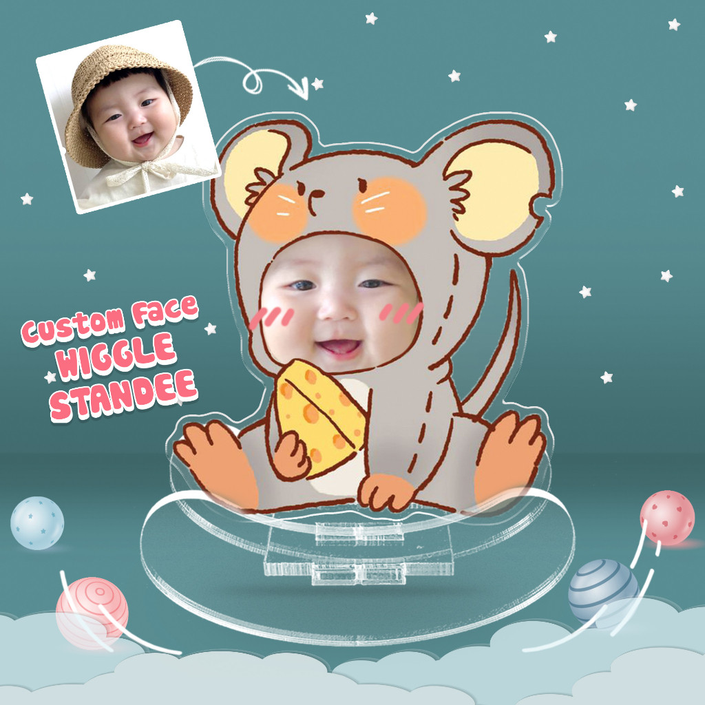 Standee lắc lư ghép mặt cho bé in theo yêu cầu linh thú chibi đáng yêu- SanGo