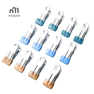 [KOQZM] 10 Chiếc Quần Áo Bằng Thép Không Gỉ Chốt Hộ Gia Đình Đa Năng Niêm Phong Kẹp Chống Gió Chống Trượt Dấu Vết Cố Định Kẹp Treo Quần Áo [Mới]