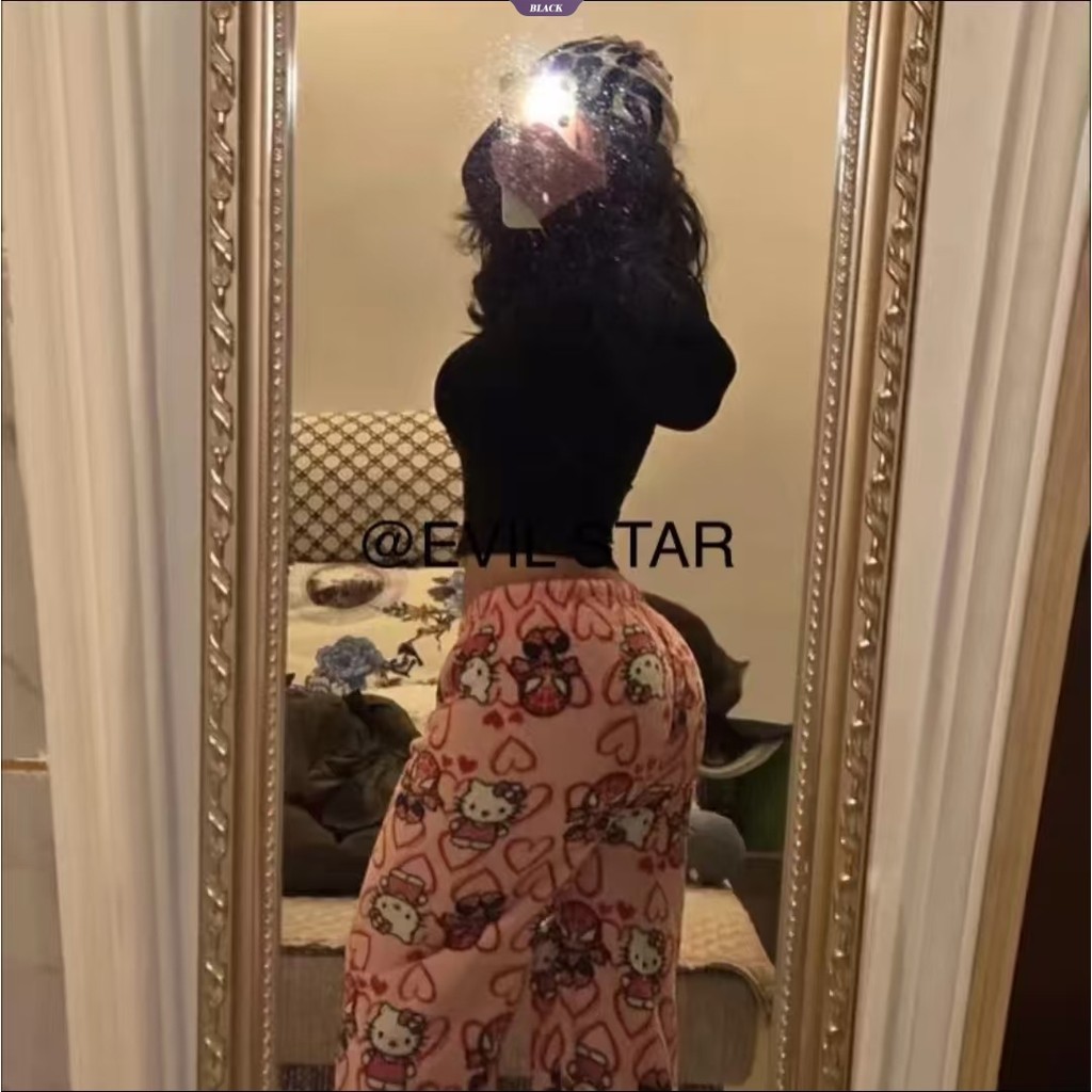 Hellokitty Girls Quần Ngủ Người Nhện Dễ Thương Nhung San Hô Hoạt Hình Nhà Ấm Áp Quần Nhà [BL]
