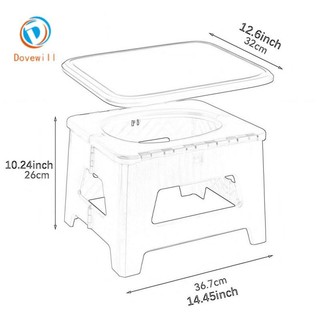 Dovewill Nhà vệ sinh di động Có thể gập lại Bô Commode có nắp Hỗ trợ đa năng lên đến 100kg Nhà vệ sinh du lịch để đi bộ đường dài Xe câu cá dã ngoại