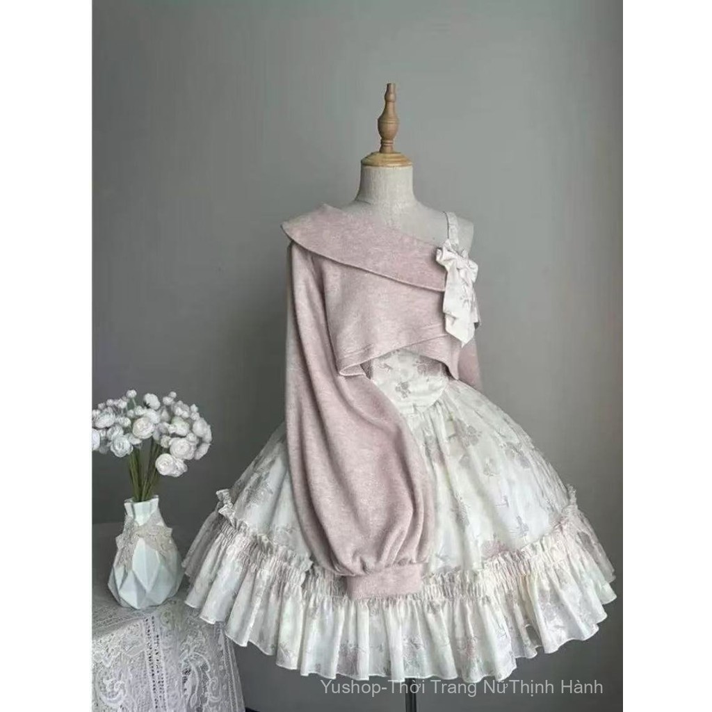 [YU]Set váy Lolita mùa hè ngọt ngào, phong cách Nhật Bản nhỏ nhắn, váy bánh phồng xinh xắn.