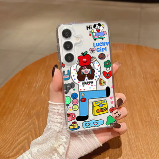 Ốp điện thoại chống sốc họa tiết cô gái sáng tạo S23Ultra có thể so sánh với Samsung s20fe S21 S21PLUS S22 S23 S24 Vỏ siêu chống sốc S25 Plus S25ultra