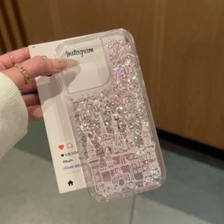Ốp điện thoại lâu đài cát lún lỏng sang trọng cho iPhone16 15 14 13 12 11 Pro Max bảo vệ camera chống sốc chống rơi mặt sau mềm