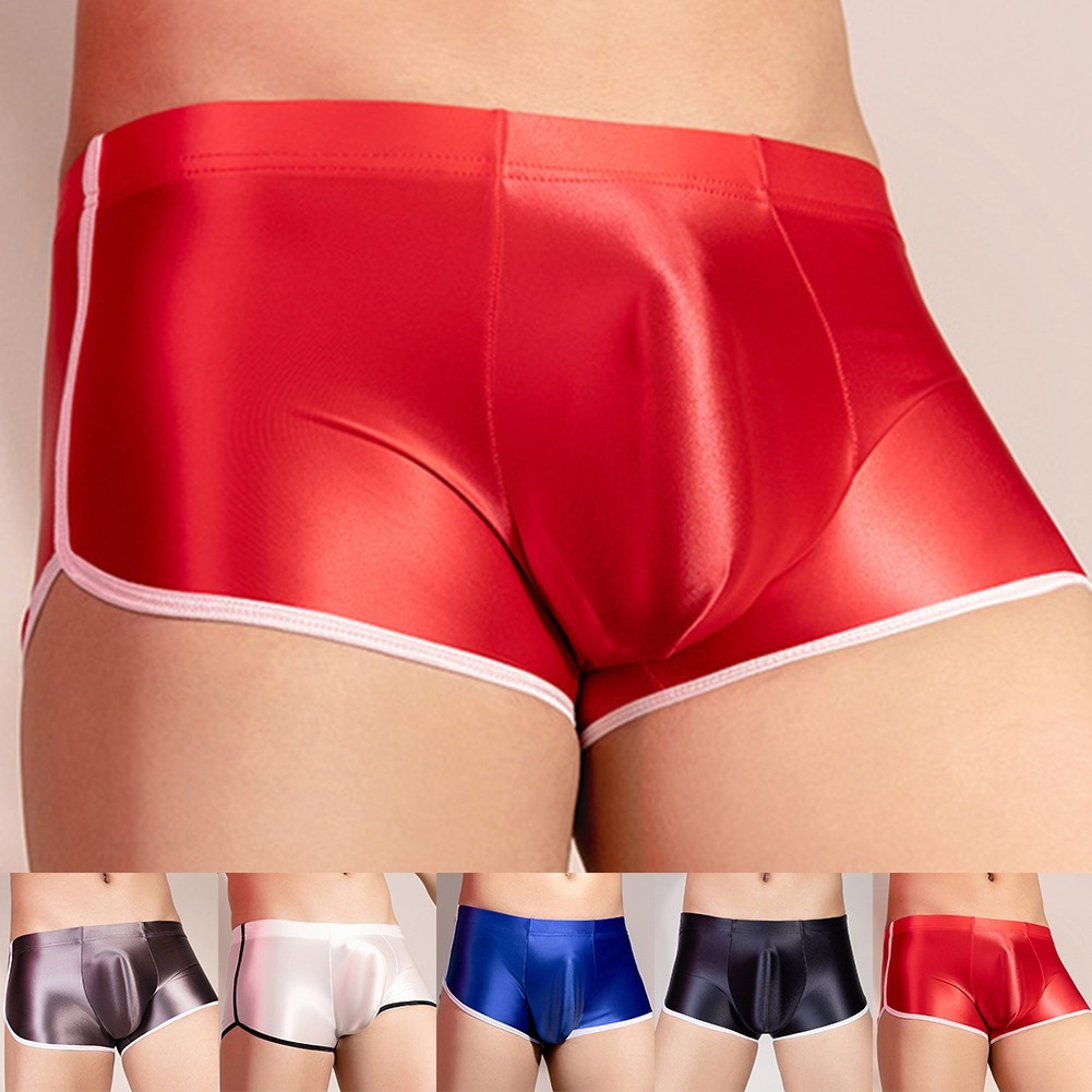 ⭐Giggle⭐Quần Lót Nam Sáng Bóng An Toàn Quần Short Co Giãn Quần Lót Boxer Mịn
