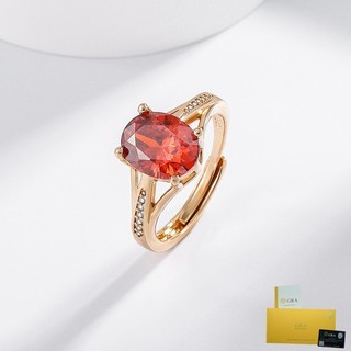 [Có chứng nhận Gras] Nhẫn Ruby tự nhiên vàng hồng 18k Nhẫn nữ Garnet đỏ cầu hôn Nhẫn màu vàng