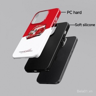 Ốp lưng điện thoại dùng cho iPhone F1 tay đua Charles Leclerc Mũ bảo hiểm dùng cho iPhone 16Pro/15 vỏ điện thoại dùng cho người hâm mộ Quà Tặng 14/13/12/11 Vỏ bảo vệ 2 trong 1 ZHFN