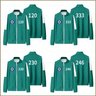 Pg Mực Game Mùa 2 số 246 230 120 333 show dây kéo Áo khoác Unisex Top