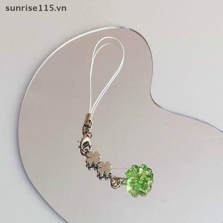 Srvn Handmade Đính Hạt Dây Xích Điện Thoại Bốn Lá Cỏ Ba Lá Điện Thoại Di Động Quyến Rũ Nhiều Màu Sắc Móc Khóa CCD Mặt Dây Chuyền Trang Trí Điện Thoại Di Động Phụ Kiện Quyến Rũ.