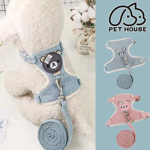 【Pet House】Dây xích thú cưng，Bộ dây nịt & dây xích chó mèo có thể điều chỉnh dễ thương，Thoải mái và thoáng khí