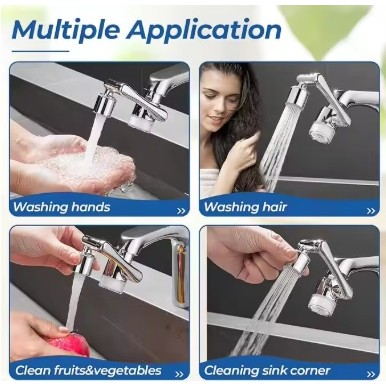 Đa năng 1080° Xoay Lọc Vòi Phun Chống Bắn Vòi Hộ Gia Đình Nhà Bếp Tập Chậu Rửa Vòi Bong Bóng Vòi Robot Cánh Tay