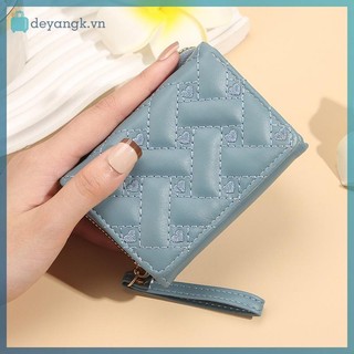 Deyangk Ví Nữ Gấp Túi Đựng Thẻ Nhiều Vật Thể Bỏ Túi Thời Trang Ngắn Thêu Họa Tiết Tình Yêu Hàn Quốc Tối Giản VN