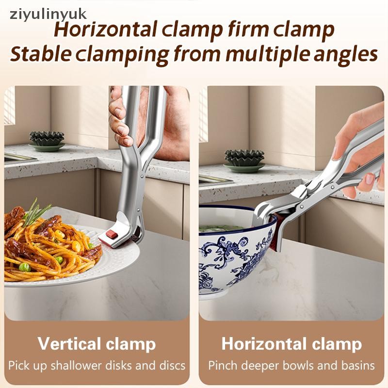 Ziyulinyuk Chống bỏng Kẹp Bát Nóng Giá Đỡ Món Ăn Kẹp Nồi Chảo Kẹp Đĩa Đĩa Nóng Bát Nâng Retriever Tongs Đồ Dùng Nhà Bếp EN