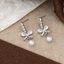 Bông tai ngọc trai nơ thời trang Bông tai nữ Zircon đa năng thanh lịch