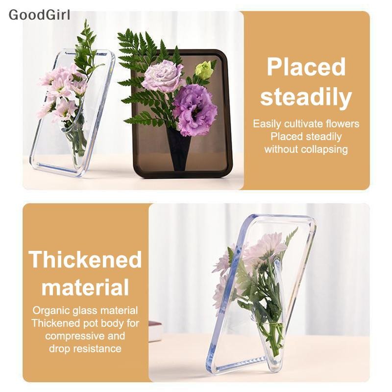[GoodGirl] Bình Khung Ảnh Acrylic Nghệ Thuật Hiện Đại Bình Hoa Hoa Để Bàn Giá Đỡ Cây Cho Văn Phòng Nhà Quà Tặng Bàn Cưới Centerp Trang Trí VN