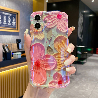 Hoa Màu Xanh Hồng Cho iphone17 16promax 15promax 14 / 13 / 15 / 16 17pro iphone13 Vỏ TPU iphone mới chống bụi