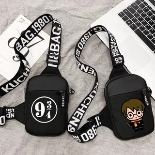 Túi đeo ngực Harry Potter mới hoạt hình nhẹ và thời trang túi đựng điện thoại di động túi đeo chéo du lịch túi đeo vai đa năng