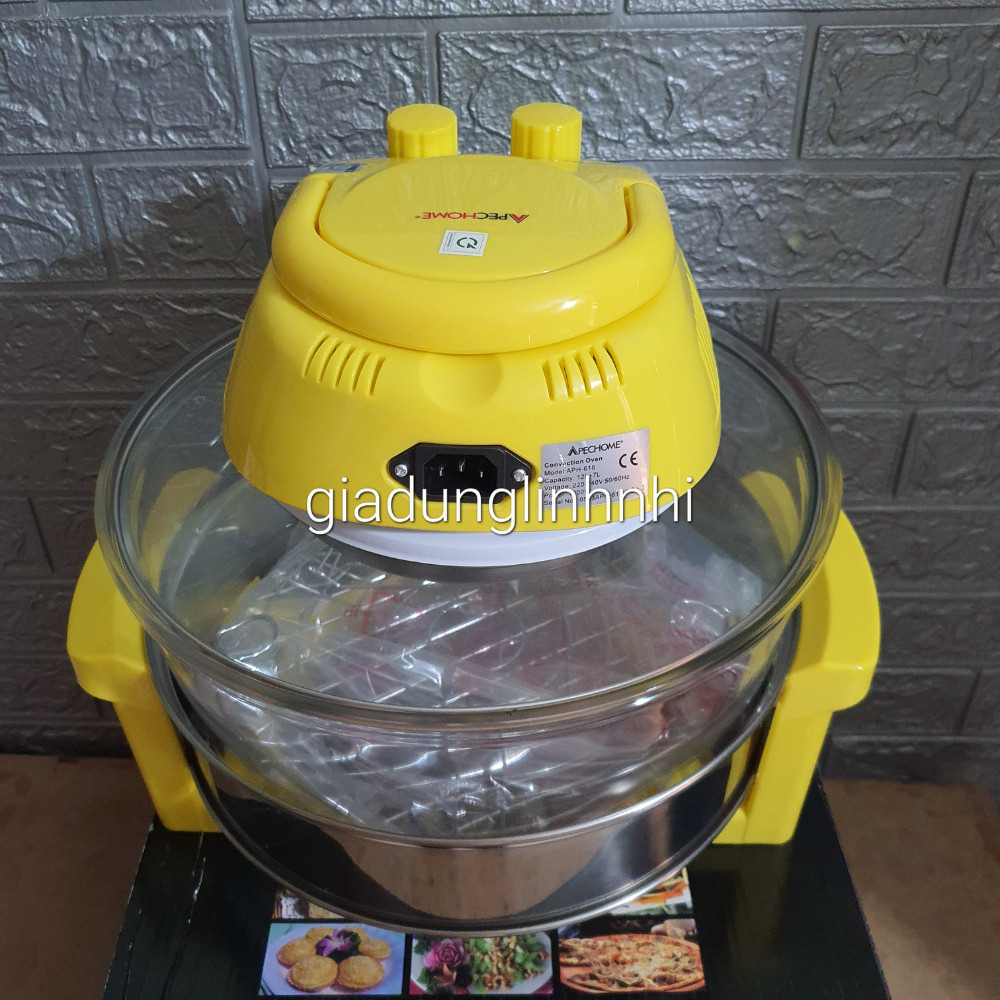 Lò nướng thủy tinh APECHOME APH-618, Dung tích 17 lít công suất 1300W, nấu nướng và rả đông nhanh