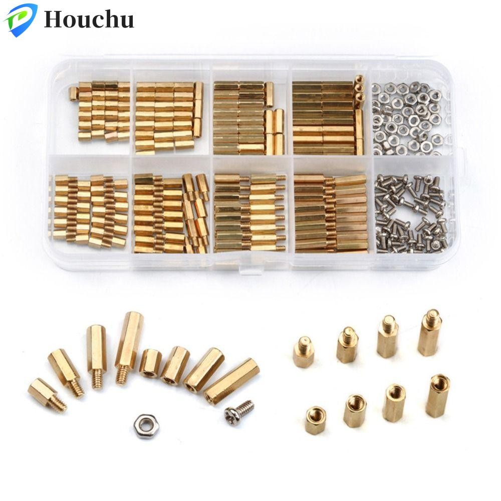 Houchu Trụ có ren PCB Spacer Đồng thau đứng tắt Bộ M2 Fastener Tool Vít ...