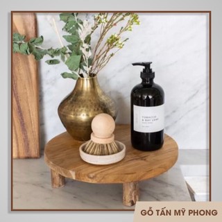 Đôn chậu cây mini gỗ tự nhiên, mặt tròn 20cm, Đôn gỗ để bàn, Kệ để đồ decor trang trí