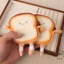 Ví đựng tiền xu sang trọng Bánh mì nướng sáng tạo - Ví đựng tai nghe thẻ chìa khóa Mini - Mặt dây chuyền túi hoạt hình - Dụng cụ trang điểm - Hộp đựng thẻ chìa khóa Mini Kawaii thời trang