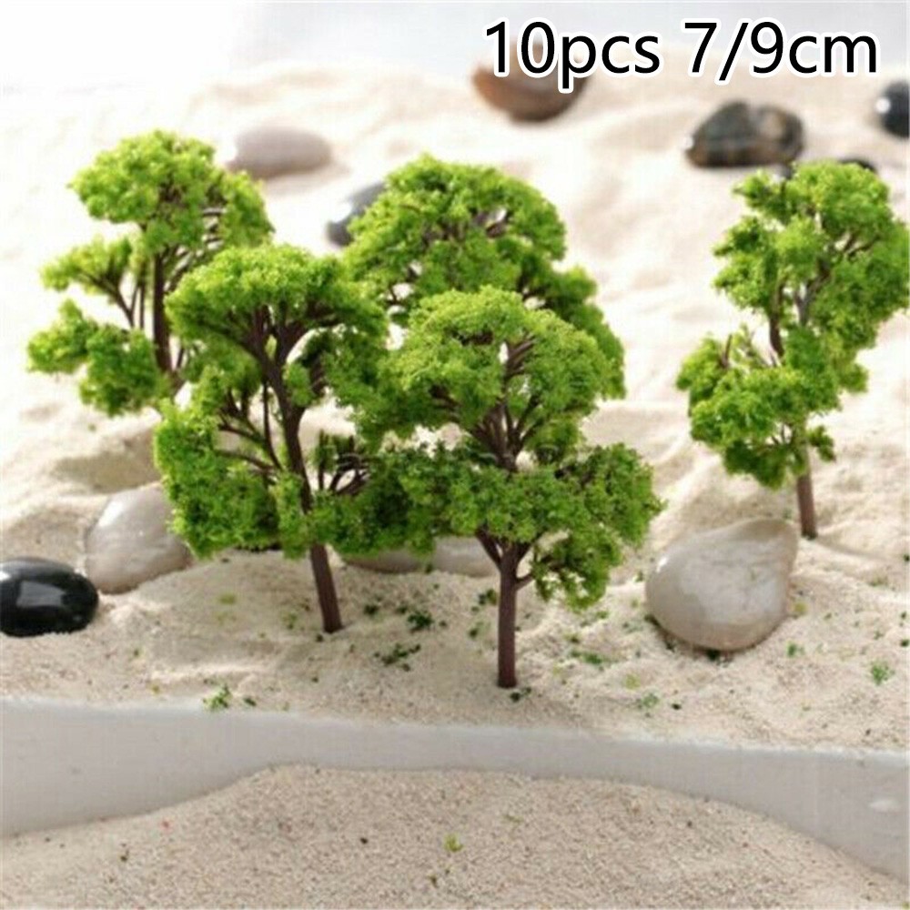 10pc 7 / 9cm Cây Mô Hình Sân Vườn Wargame Xe Lửa Đường Sắt Bố Trí Phong Cảnh Kiến Trúc