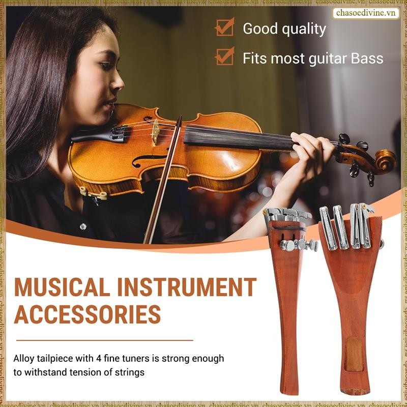 [K O G X] 4 / 4 Phụ kiện đàn Violin Phần còn lại cằm Đuôi Fine Tuner Tuning Peg Tailgut Endpin Strings Kit