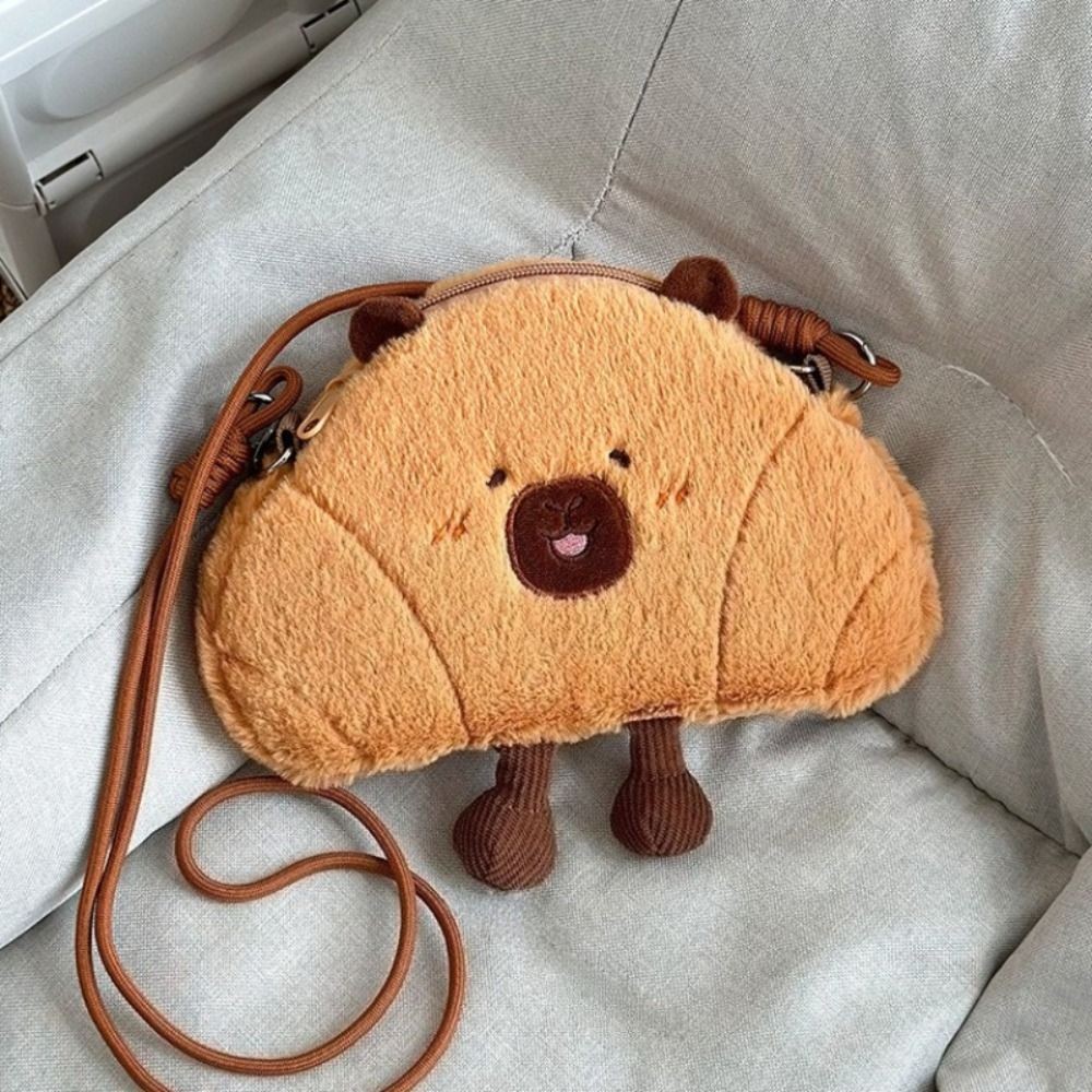 Túi Đeo Ngang GUSTAVA, Túi Đeo Vai Dung Tích Lớn Capybara, Túi Xách Mềm Hoạt Hình Sang Trọng Dễ Thương Cho Nữ Bé Gái