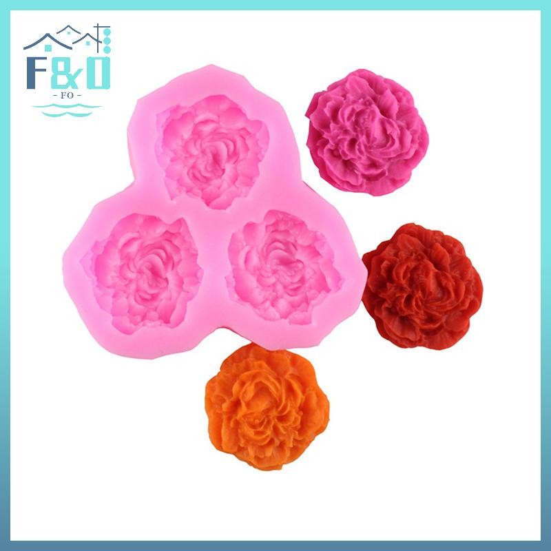[F & O] Khuôn Silicon Hoa Mẫu Đơn Cưới Cupcake Topper Dụng Cụ Trang Trí Bánh Fondant {vn}