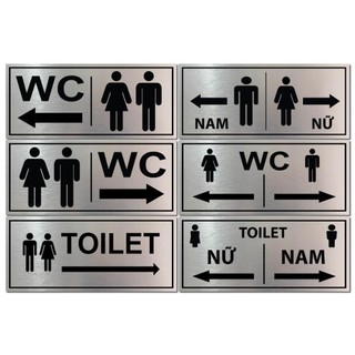 Chỉ dẫn nhà vệ sinh toilet, biển chi dẫn WC, toilet cao cấp, bảng chỉ dẫn vệ sinh nam nữ, bảng WC có tặng keo dán tường.