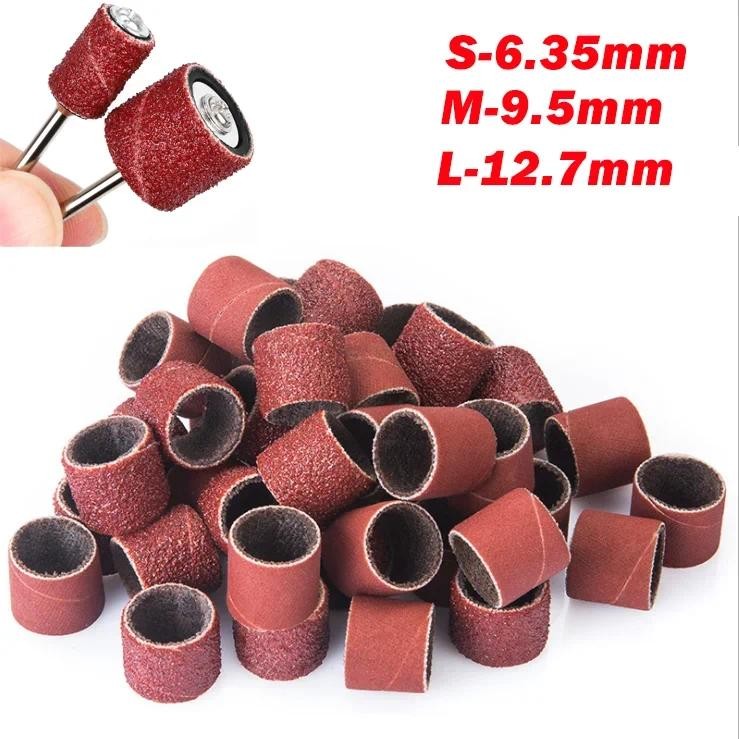 50 / 100 Chiếc 80 120 150 180 240 320 400 600 Grit Chà Nhám Ban Nhạc Cho Dremel Tay Cho Điện Mini Góc Mài Chà Nhám Mandrels