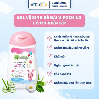 Gel vệ sinh bé Gái VIFOCHILD 150ml Dùng cho trẻ từ sơ sinh Chăm sóc dịu nhẹ vùng nhạy cảm Baby 2