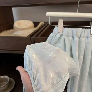 Mùa Hè Phong Cách Mới Bé Gái Bạc Hà Xanh Quần Thường Ngày Bé Gái Phiên Bản Hàn Quốc Nơ Dễ Thương Bloomer